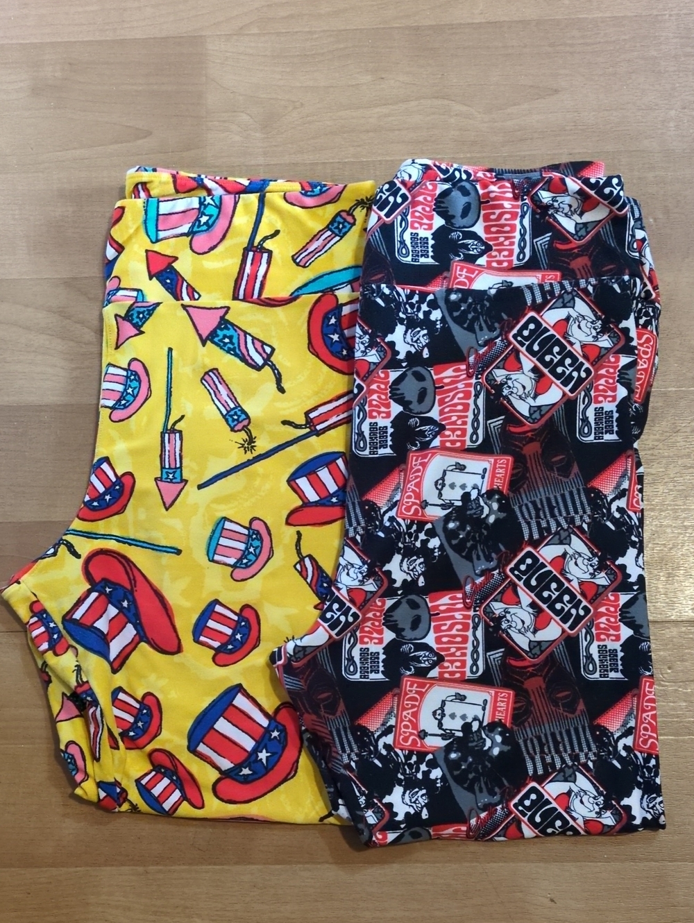 2 Lularoe Leggings Disney and 4th of July Tall & Curvy